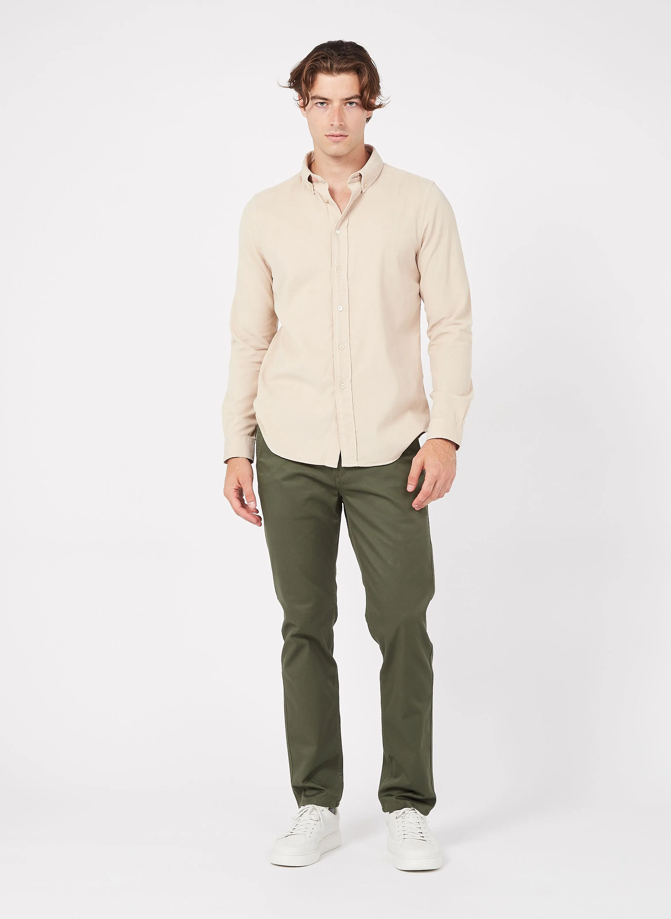 ALPHA ORIGINAL SLIM - LITE - Pantalón chino slim de mezcla de algodón en caqui