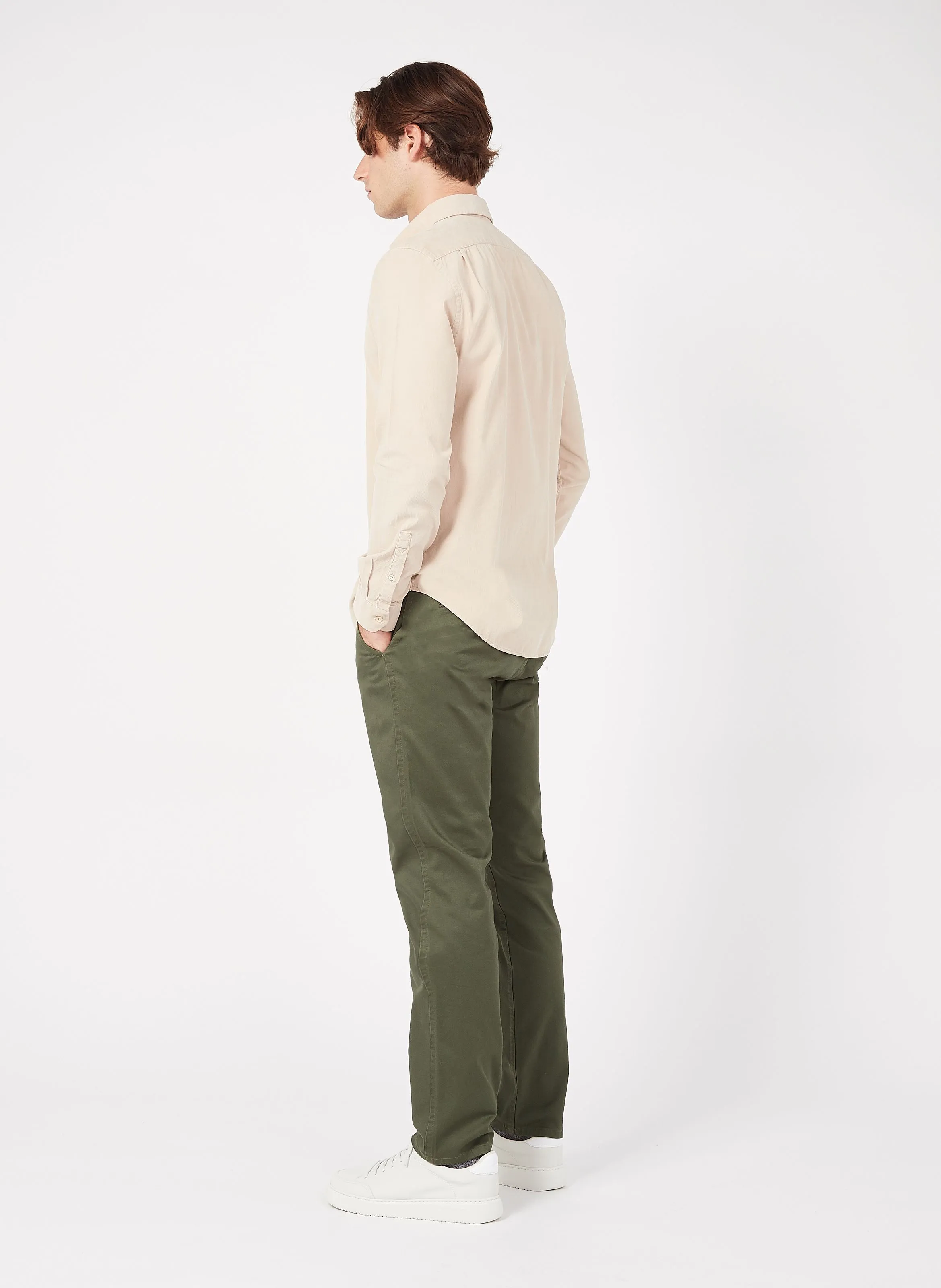 ALPHA ORIGINAL SLIM - LITE - Pantalón chino slim de mezcla de algodón en caqui