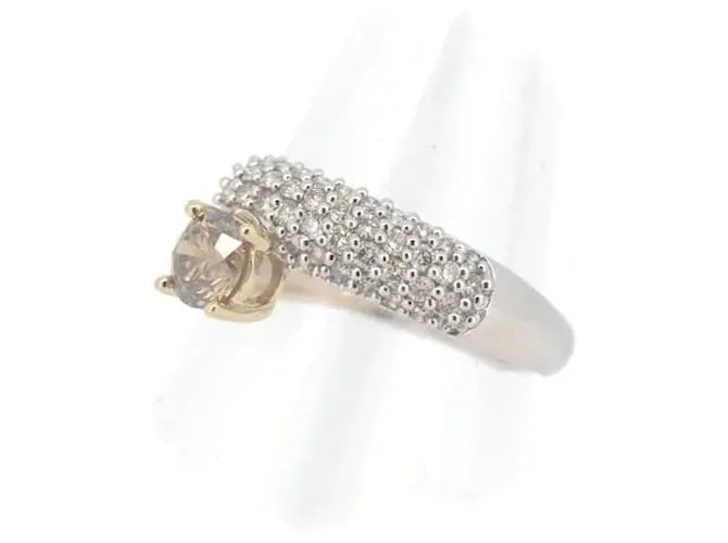 & Other Stories Anillo de diamante marrón 0.70CT 0.48CT K18YG/PT950 Oro amarillo de 18K/Platino en excelente estado Castaño 