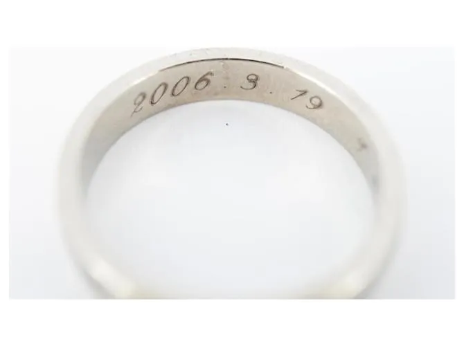 Anillo de banda de oro blanco K18WG Cartier Feliz Cumpleaños 