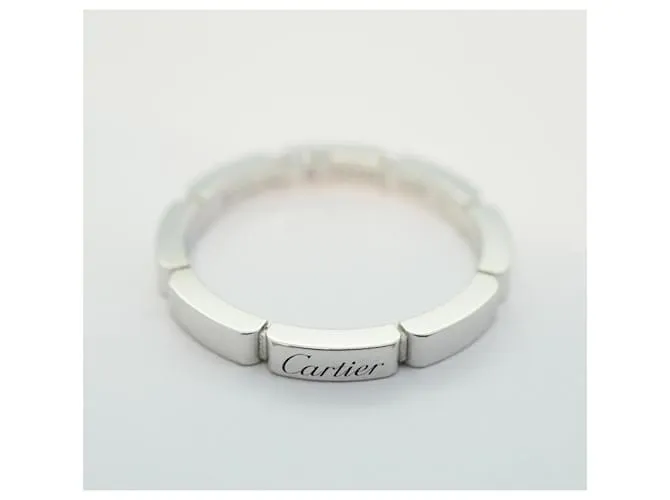 Anillo de banda en oro blanco K18WG Cartier Maillon Panthère 