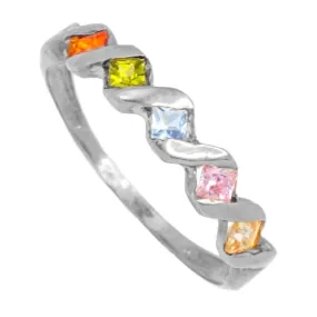 Anillo oro blanco 18K colores