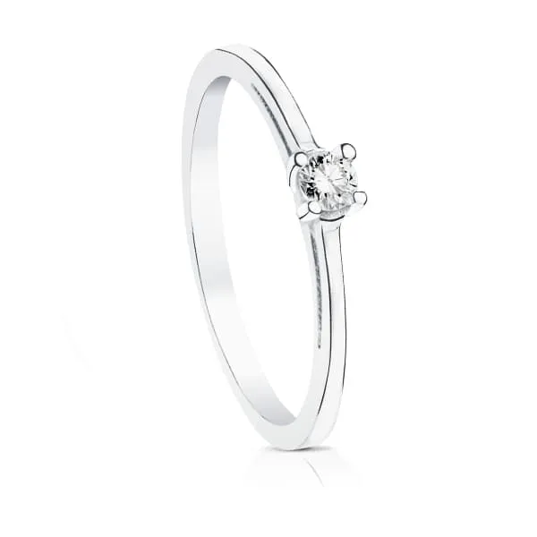 Anillo oro blanco diamante 0,1ct