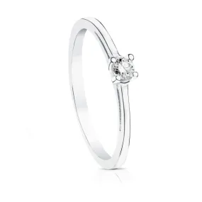 Anillo oro blanco diamante 0,1ct