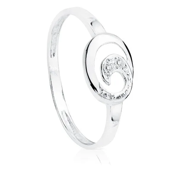 Anillo oro blanco espiral