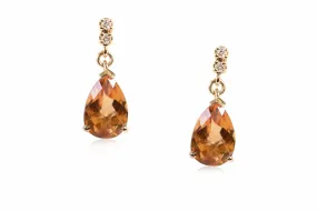 Aretes Colors of the sky PEAR - Oro 18k amarillo - citrino