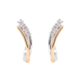 Aretes Pure Elegance DUO - oro 18k combinado - 0.11ct