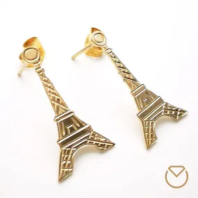 Aretes Torre Eiffel Oro 18k