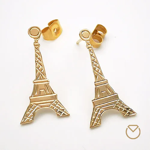 Aretes Torre Eiffel Oro 18k