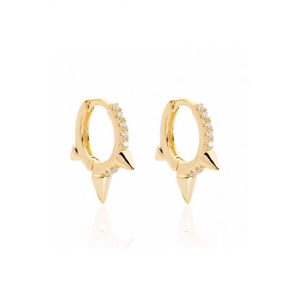 Aros Spikes Circonitas Oro