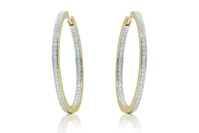 Arracadas Hoop DIAMOND - Oro 18k combinado - 34x2mm