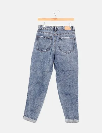 Bershka Pantalón denim azul