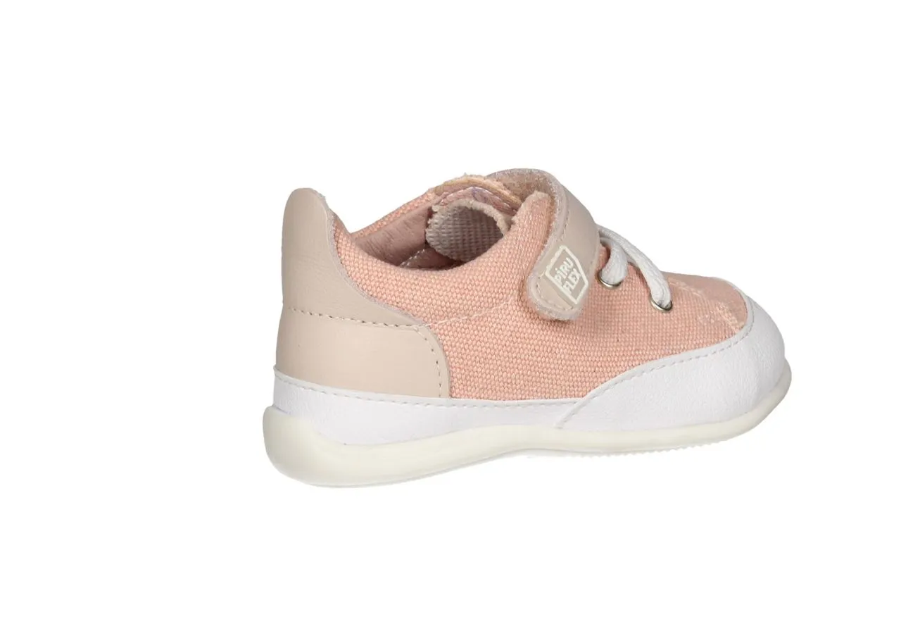 Blucher Velcro Respetuoso Lona Rosa Piso Blanco