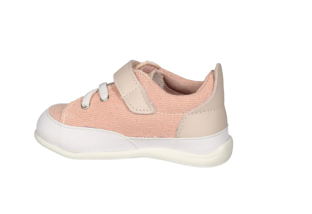 Blucher Velcro Respetuoso Lona Rosa Piso Blanco