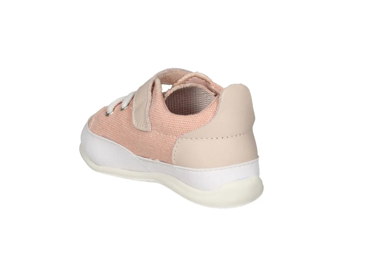 Blucher Velcro Respetuoso Lona Rosa Piso Blanco