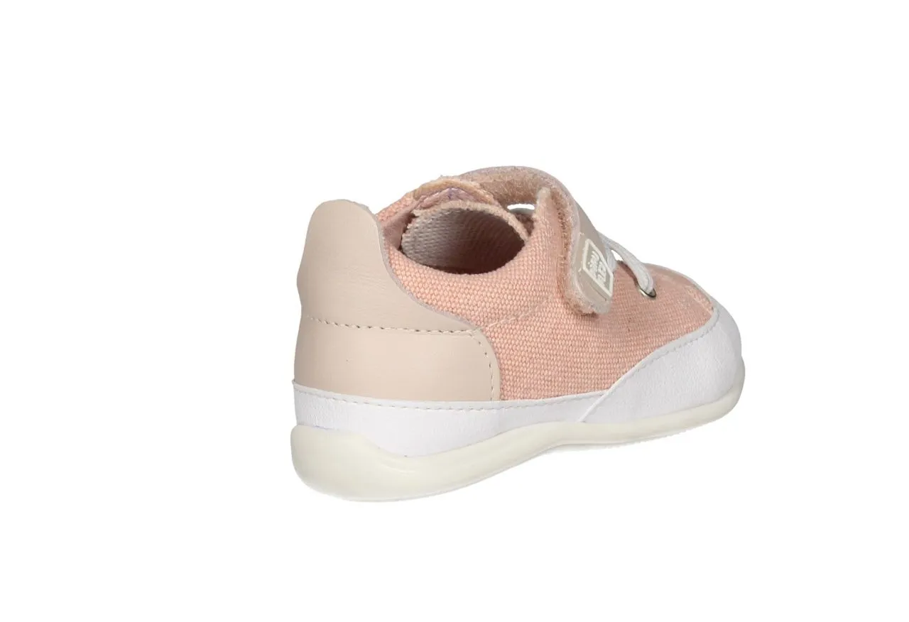 Blucher Velcro Respetuoso Lona Rosa Piso Blanco