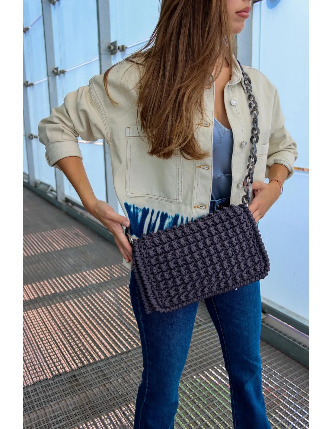 BOLSO CROCHET WOW BAGS NORTH GRIS