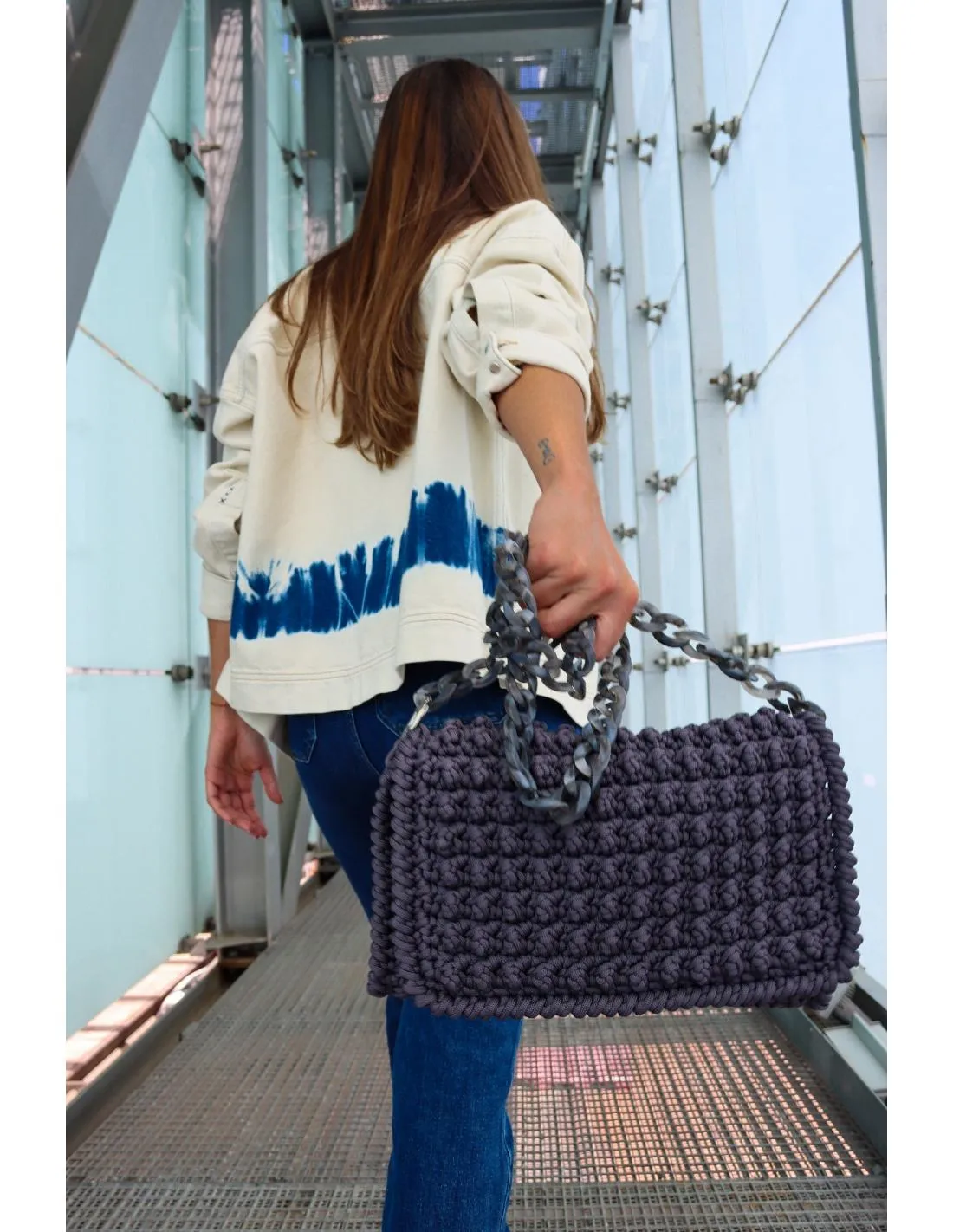 BOLSO CROCHET WOW BAGS NORTH GRIS