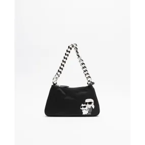 Bolso de hombro Karl Lagerfeld K/Ikonik 2.0 Nylon SM Chain SB Negro