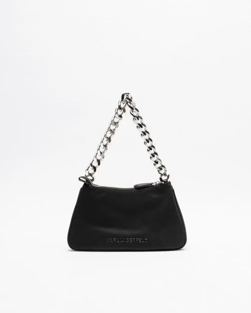 Bolso de hombro Karl Lagerfeld K/Ikonik 2.0 Nylon SM Chain SB Negro