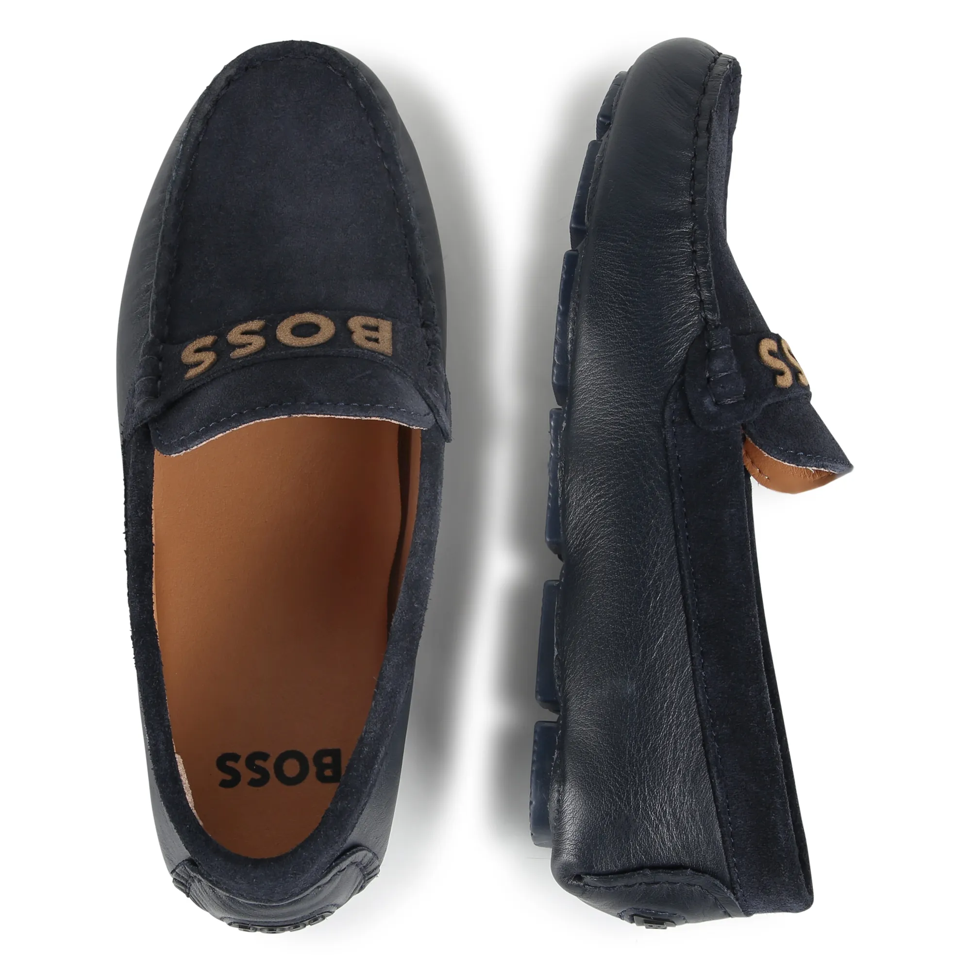 BOSS Mocasines de piel bitextura