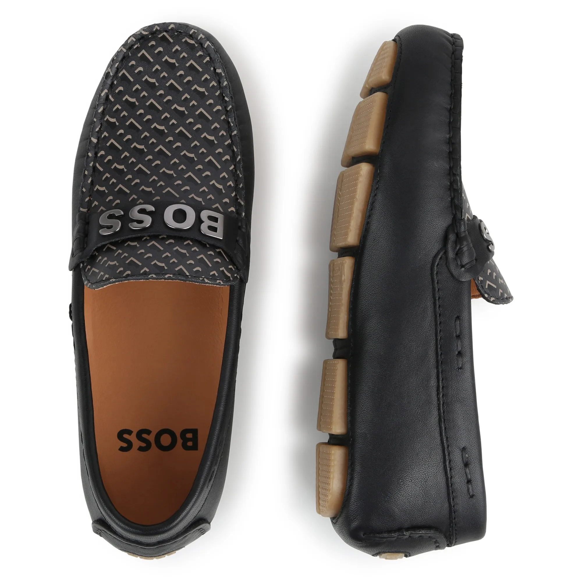 BOSS Mocasines de piel estampados