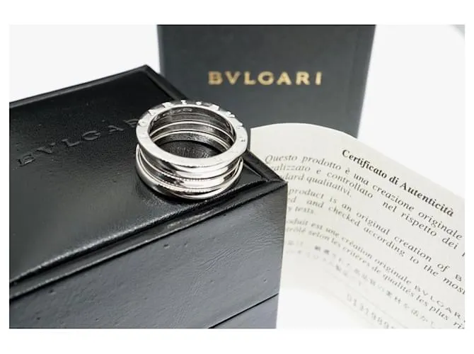 Bulgari Bvlgari 18k Oro blanco B.Cero1 3-Tamaño del anillo de banda EE. UU.6.3/4 UE54 Plateado Plata 