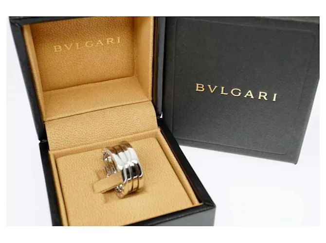 Bulgari Bvlgari 18k Oro blanco B.Cero1 3-Tamaño del anillo de banda EE. UU.6.3/4 UE54 Plateado Plata 