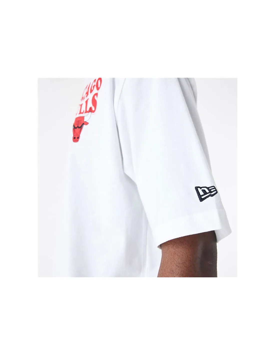 Camiseta New Era Nba Script Oversized Chicago Bulls Blanco Unisex