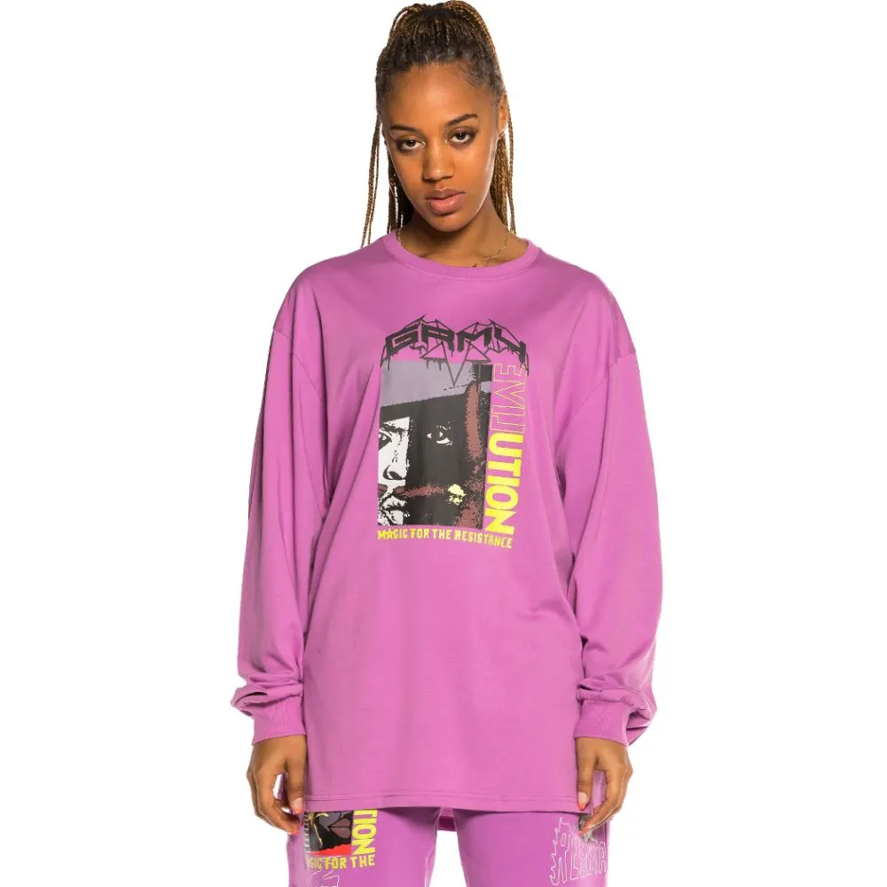 Camiseta Unisex manga larga Grimey Liveution Magic 4 Resistance LS - Purple | Spring 21