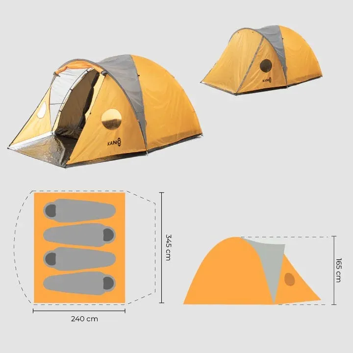 Carpa Outdoor Kano Rupanco 4 personas Naranja