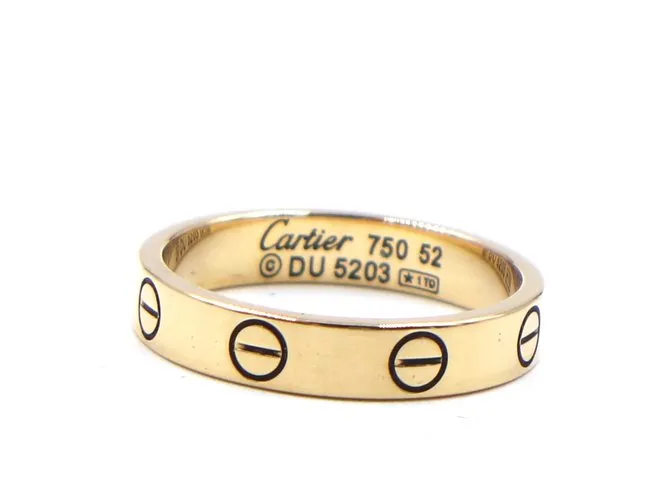 Cartier 18k Tamaño del anillo de bodas de oro amarillo Love 52 Dorado 