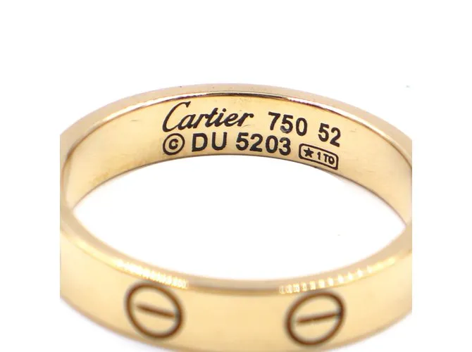 Cartier 18k Tamaño del anillo de bodas de oro amarillo Love 52 Dorado 