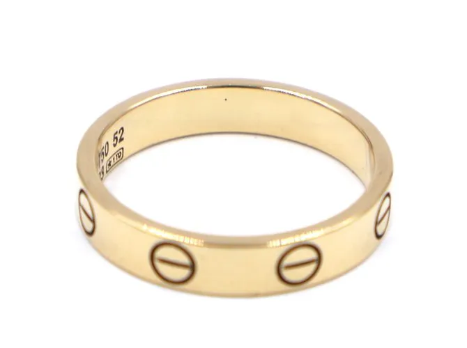 Cartier 18k Tamaño del anillo de bodas de oro amarillo Love 52 Dorado 