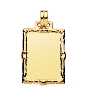 Chapa rectangular Colgante Oro 18K 30 mm