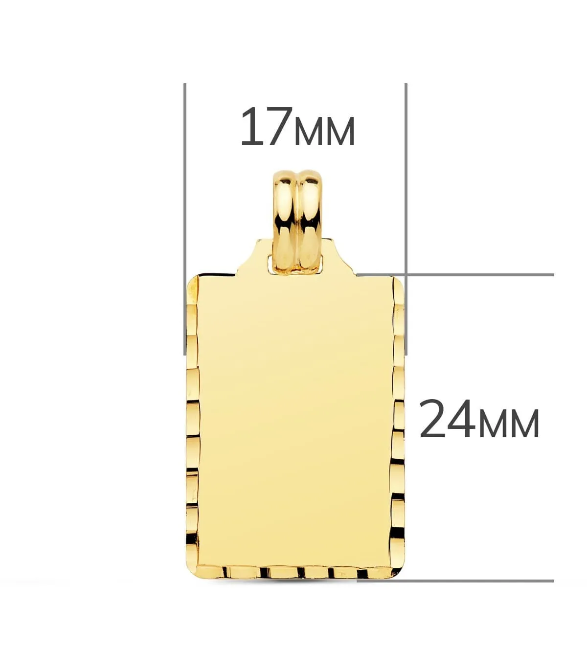 Chapa tallada Oro Amarillo 18 Ktes 24 mm