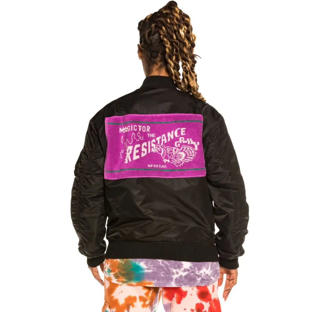 Chaqueta Bomber Reversible Unisex Grimey "Liveution" - Black | Spring 21