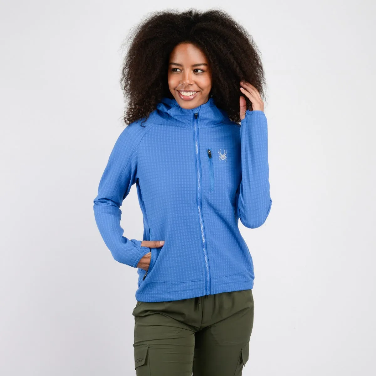 Chaqueta Outdoor Mujer Spyder Liviana Hoody Azul