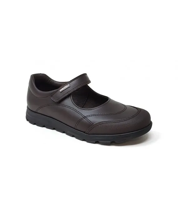 COLEGIAL PIEL NIÑA PABLOSKY VELCRO MARRON(talla desde la 35 hasta la 40)