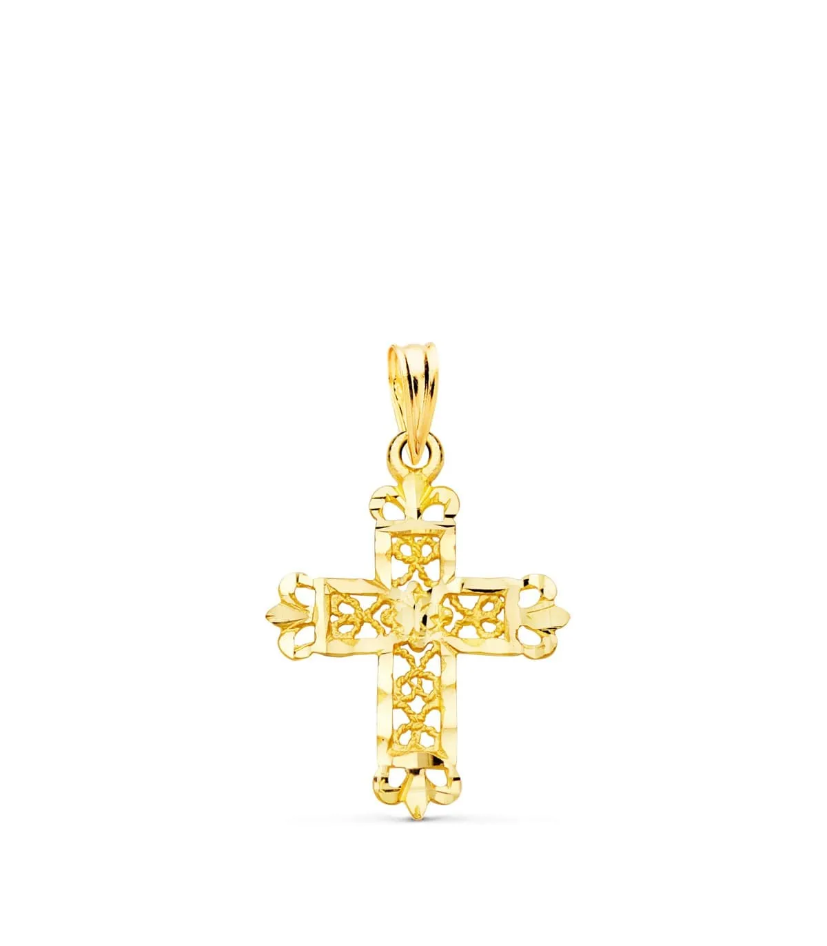 Colgante Cruz Filigrana Oro 18K 22mm