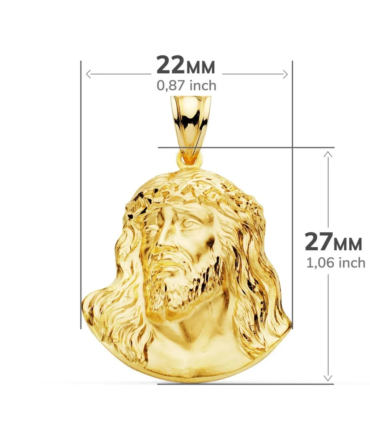 Colgante Rostro de Cristo Oro 18K 27mm