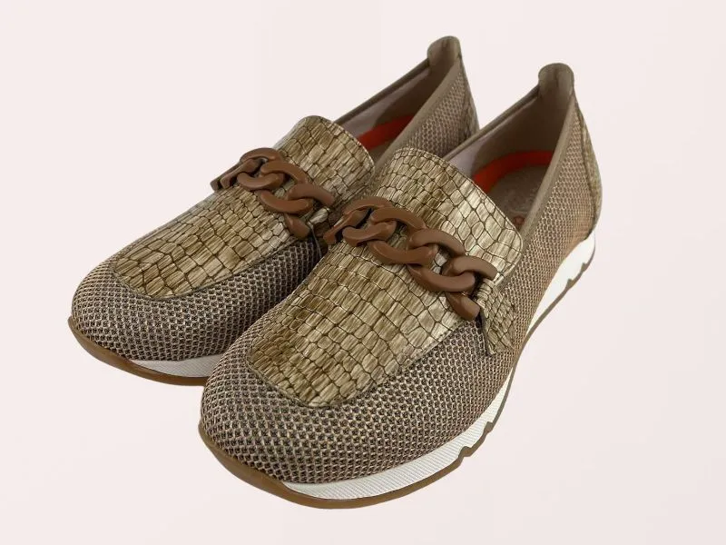 Cutillas | Mocasines mujer cadenas beige Lily