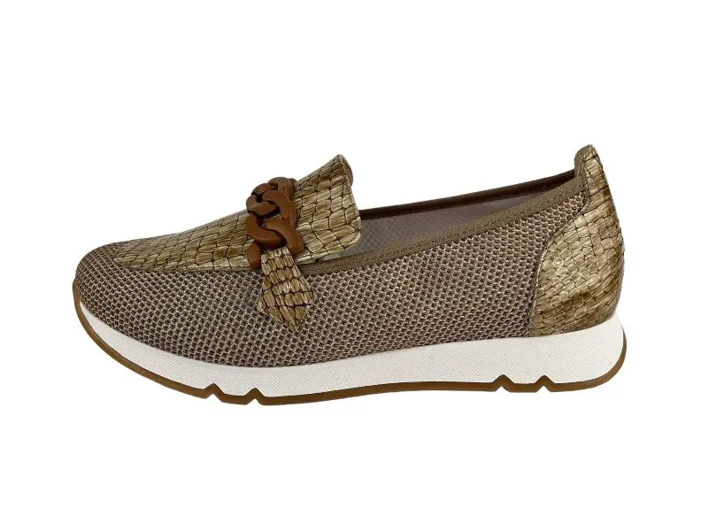 Cutillas | Mocasines mujer cadenas beige Lily