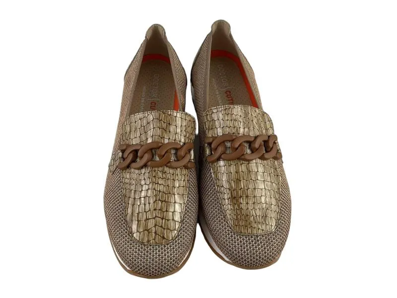 Cutillas | Mocasines mujer cadenas beige Lily