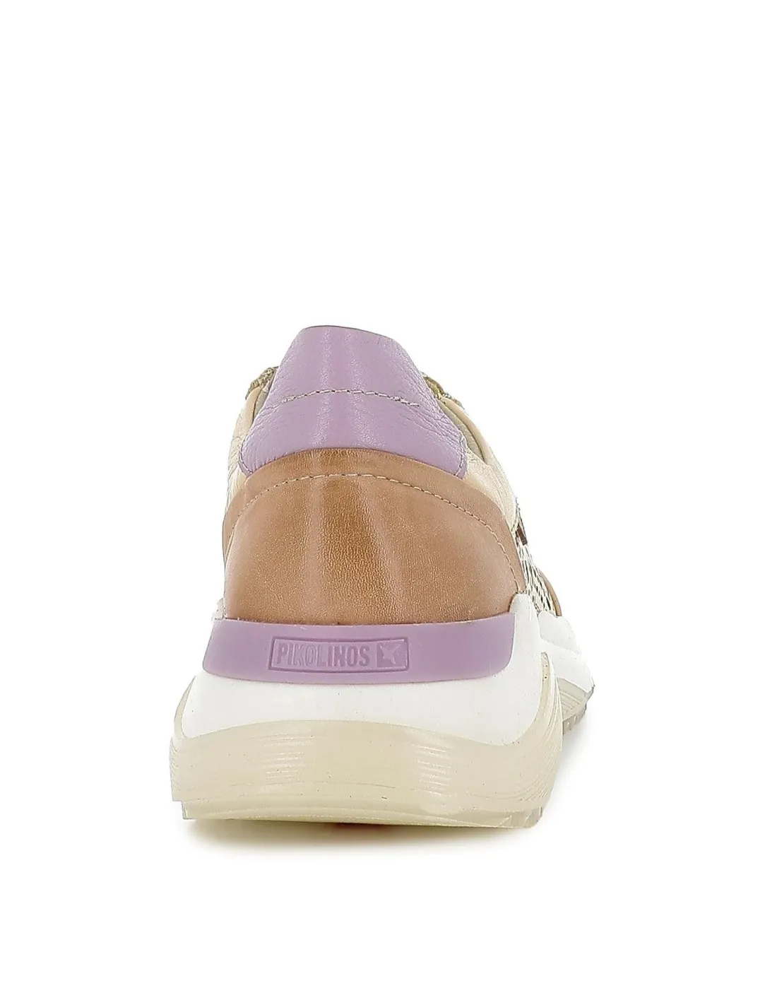 Deportiva casual piel beige plantilla acolchada mujer Pikolinos