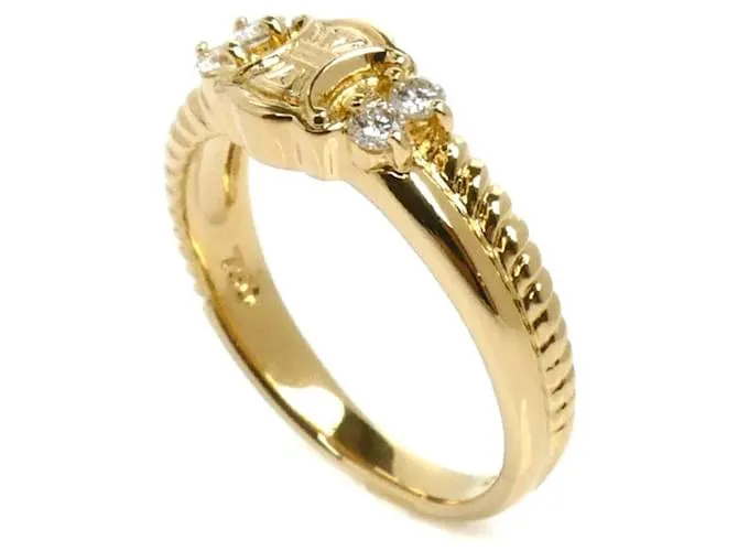 Diamond Céline Anillo Macadam de oro amarillo de 18K con diamante Celine Dorado 