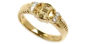 Diamond Céline Anillo Macadam de oro amarillo de 18K con diamante Celine Dorado 