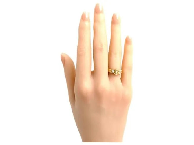 Diamond Céline Anillo Macadam de oro amarillo de 18K con diamante Celine Dorado 