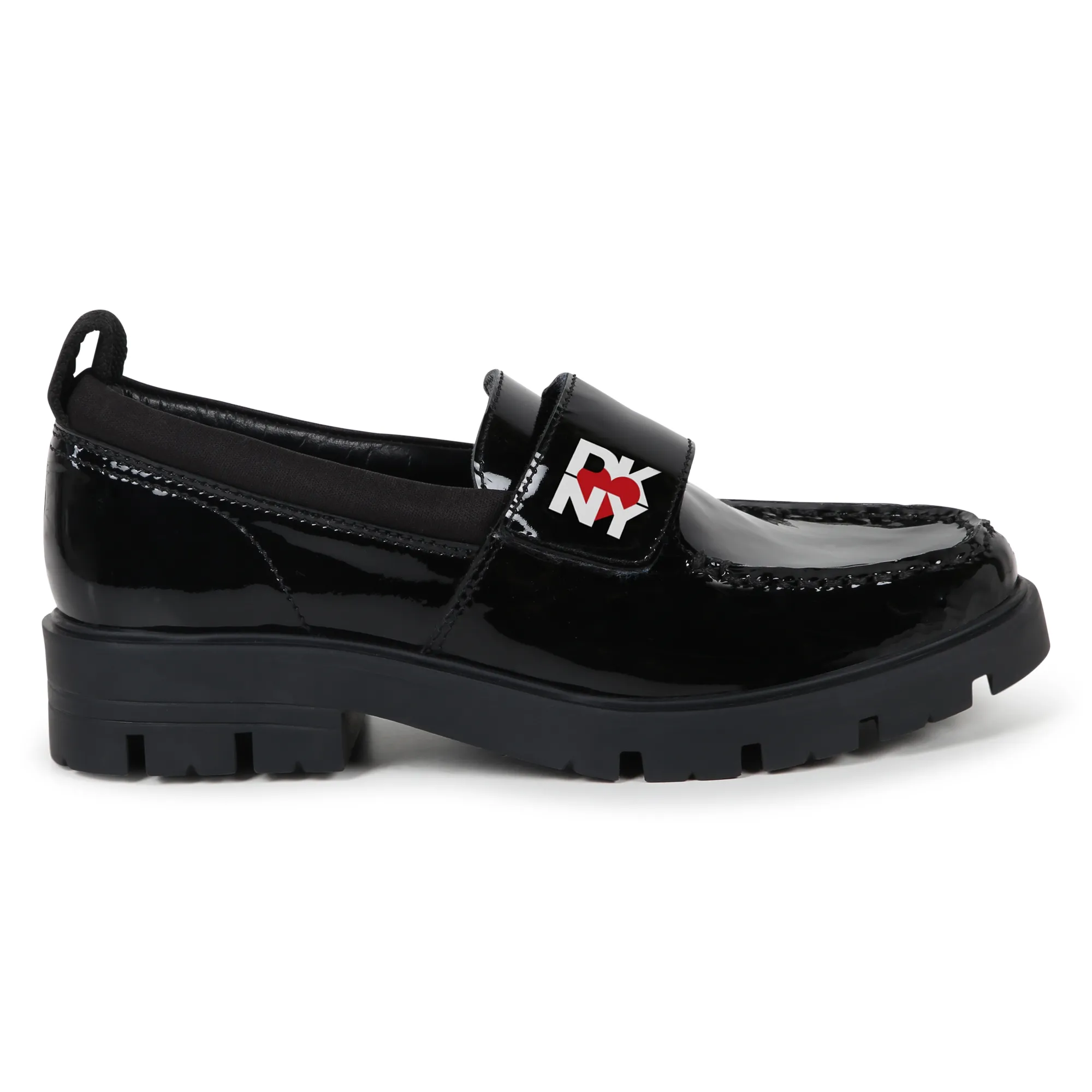 DKNY Mocasines de cuero con velcro