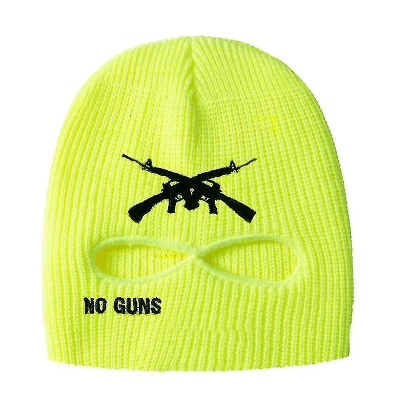 Embroidery Letter Cycling Ski Mask Hat Outdoor Sport 2 Hole Cap Windproof Knit Hat